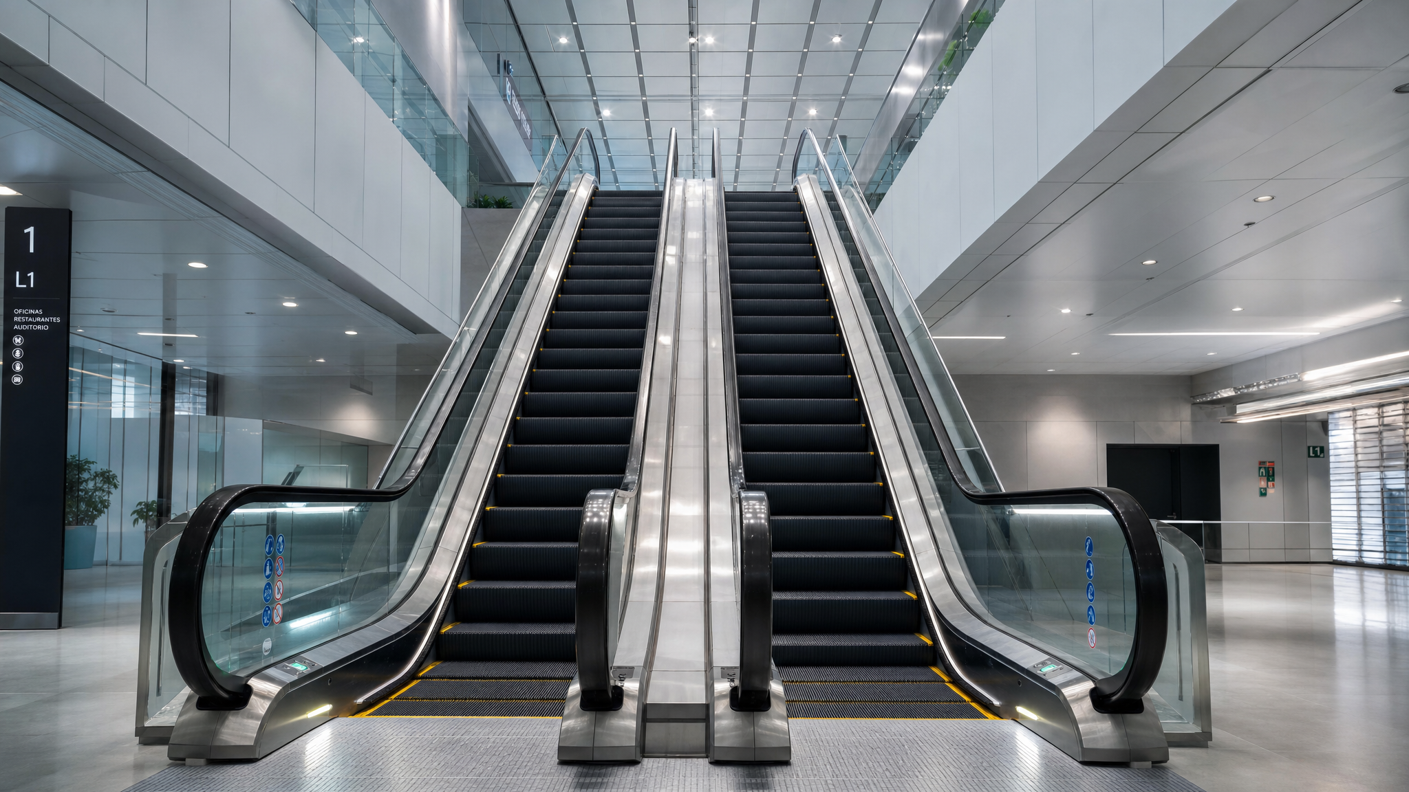 Escaleras mecánicas para alto flujo de personas